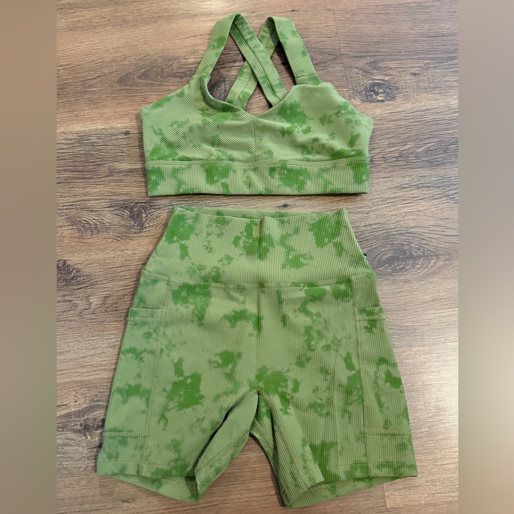 Born Primitive Green Sports Bra and Shorts Set
